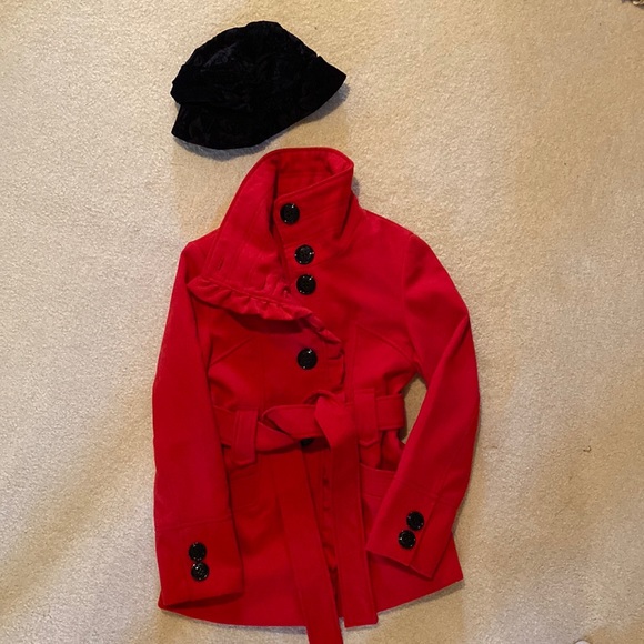 Steve Madden Jackets & Coats Steve Madden Girls Red Winter Pea Coat